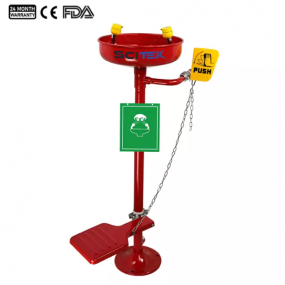 Floor-mounted Emergency Eye Wash, Glossy Epoxy Coated Surface  EW-F1